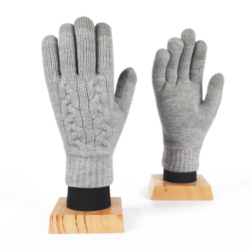 Women's & Men's Winter Warm Touch Screen Knitted Wool Gloves