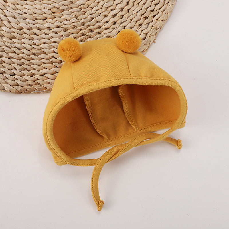 Children's Autumn Hat Ball Earmuffs Born Cotton Kids' Headwear