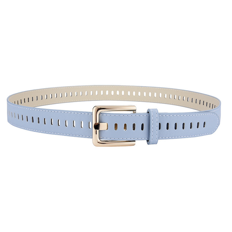 Women's Full Hole Decorative Pin Buckle Wide Belts