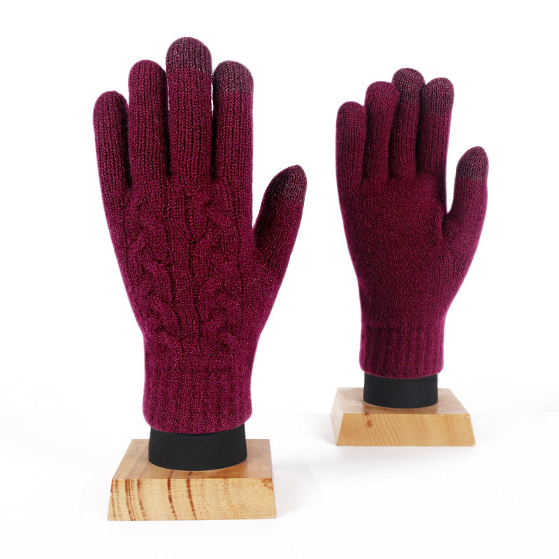 Women's & Men's Winter Warm Touch Screen Knitted Wool Gloves