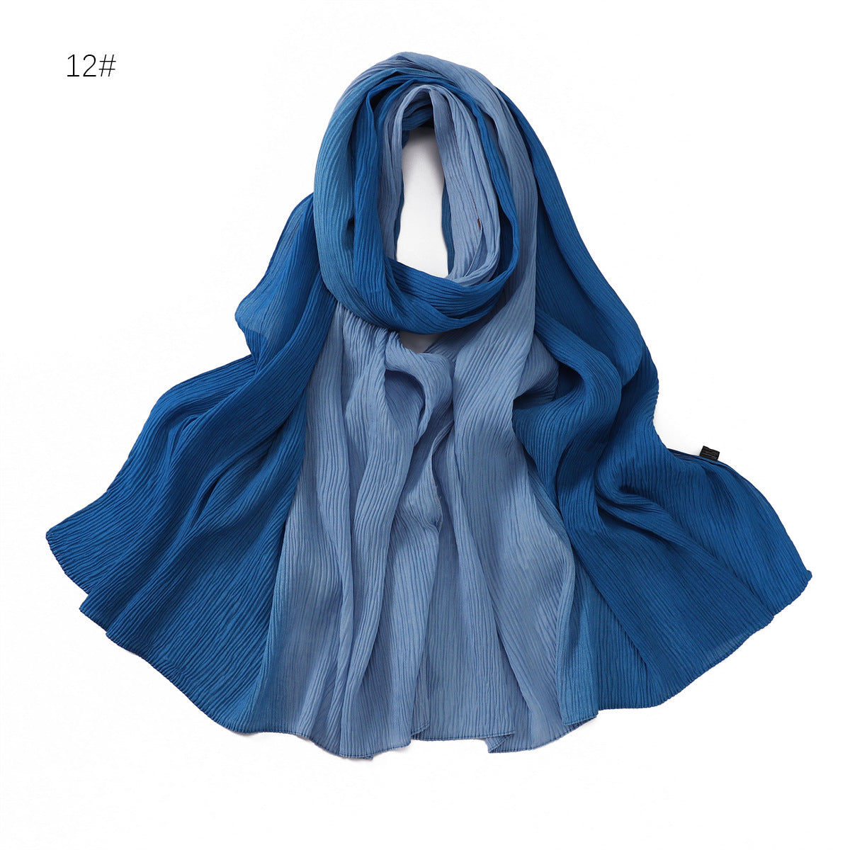 Women's Fashion Travel Gradient Color Pleated Composite Scarfs