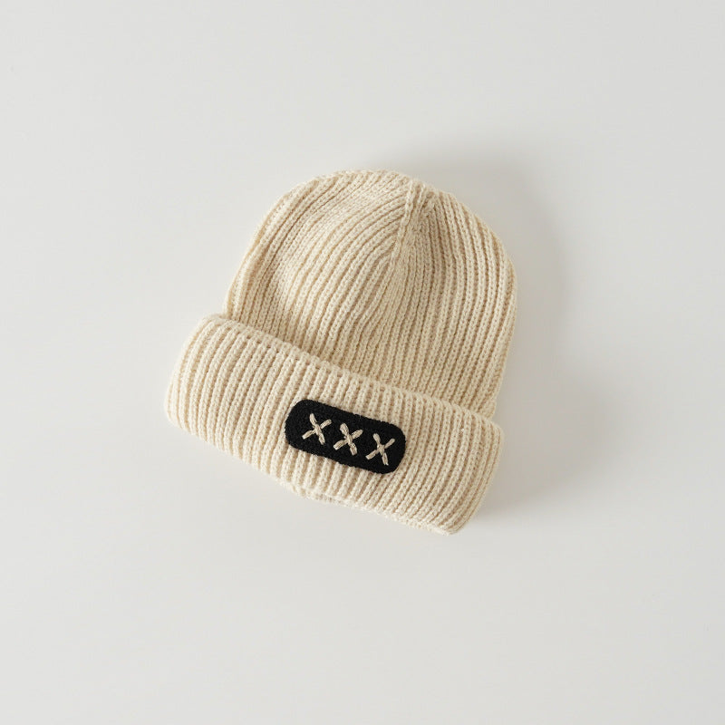 Children's Hat Letter Embroidery Knitted Woolen Kids' Headwear