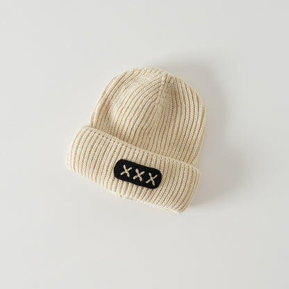 Children's Hat Letter Embroidery Knitted Woolen Kids' Headwear