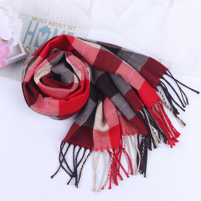 Women's & Men's Style Plaid Winter High-grade Artificial Cashmere Scarfs