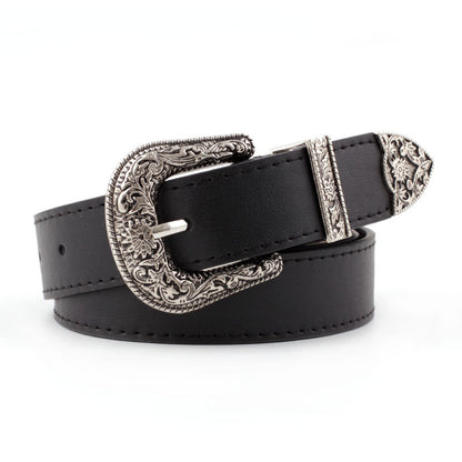 Women's Of Popular Carved Three-piece Retro Casual Versatile Belts