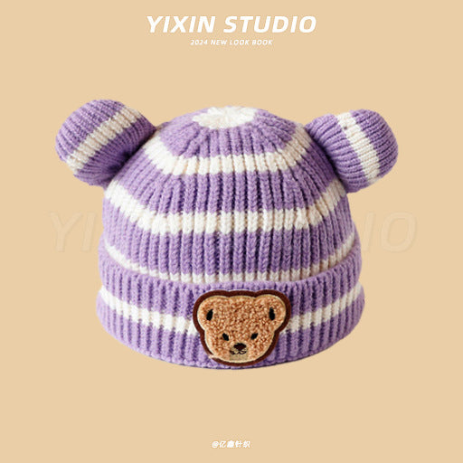 Boys Hat Cute Cartoon Bear Plush Kids' Headwear