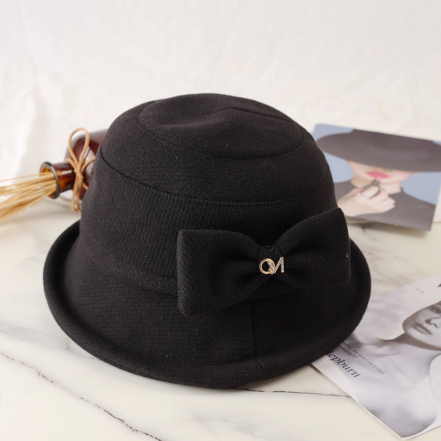 Bowknot Bason Lady Elegant Bucket Hat Hats & Caps