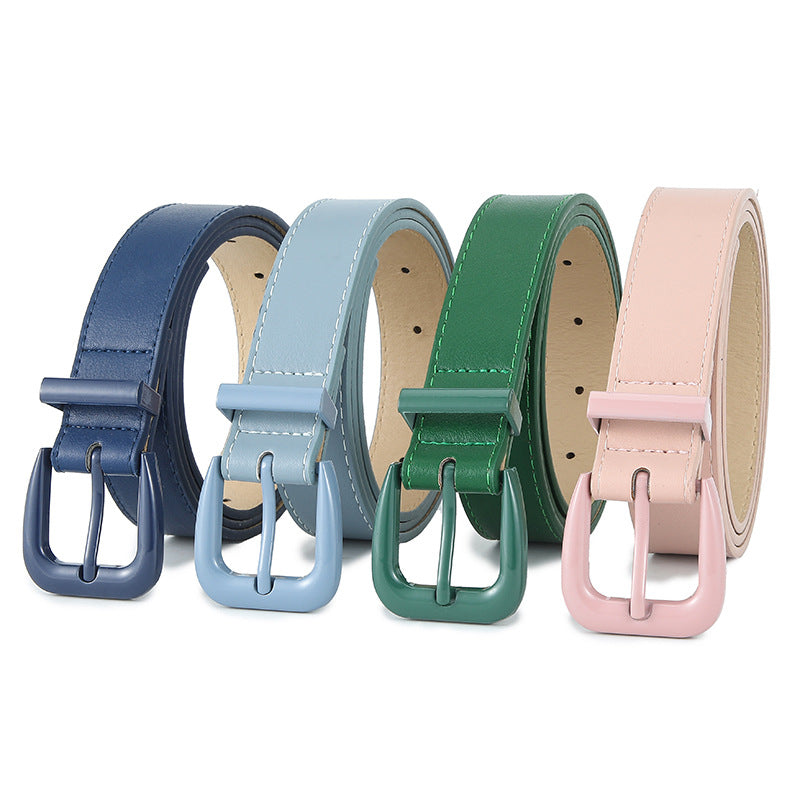 Women's Candy Color Leather High-grade Versatile Decorative Belts