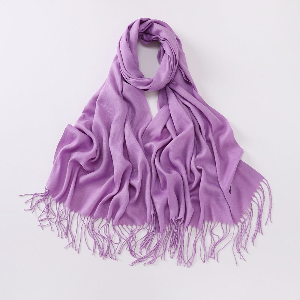 Imitation Cashmere Solid Color Long Warm Scarfs