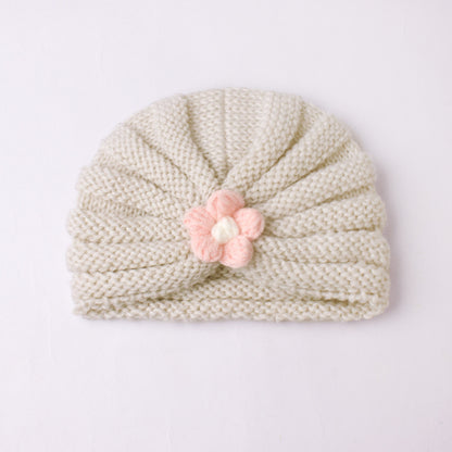 Children's Keep Warm Knitted Hat Cute Flowers Kids' Headwear