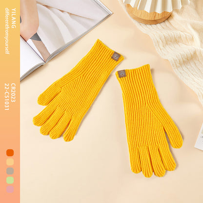 Women's & Men's Wool Knitted Winter Cycling Solid Color Gloves