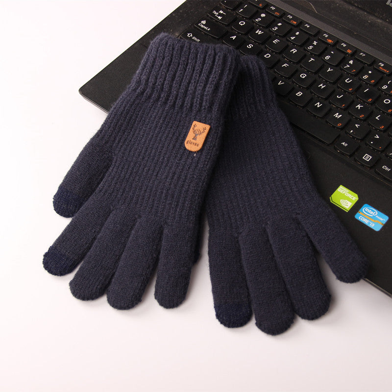 Men's Knitted Knitting Wool Winter Touch Screen Gloves