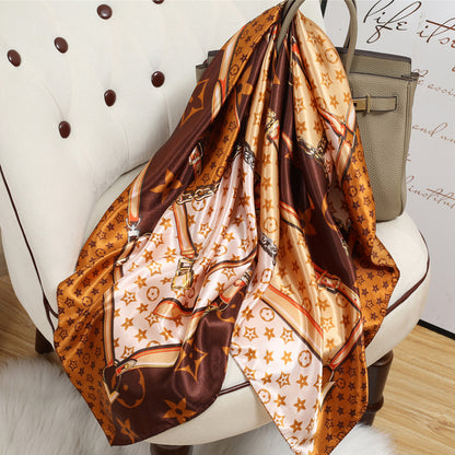 Large Kerchief Printed Female Mother's Outer Scarfs