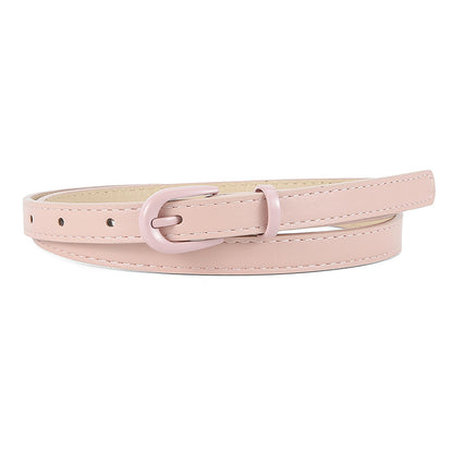 Women's Candy Color Smooth Pin Buckle High-grade Clothing Belts