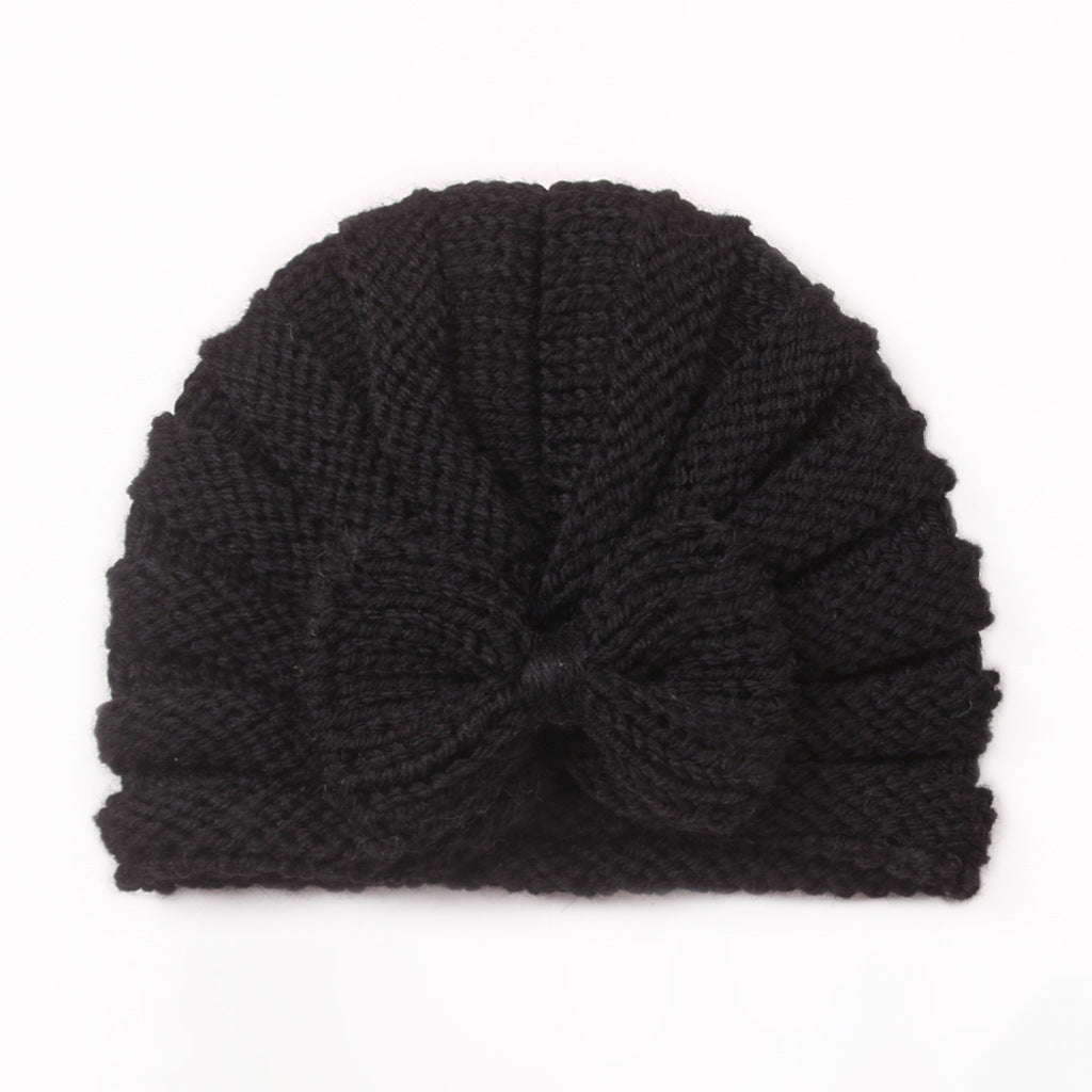 Bow Hat Knitted Warm Wool Beanie Kids' Headwear