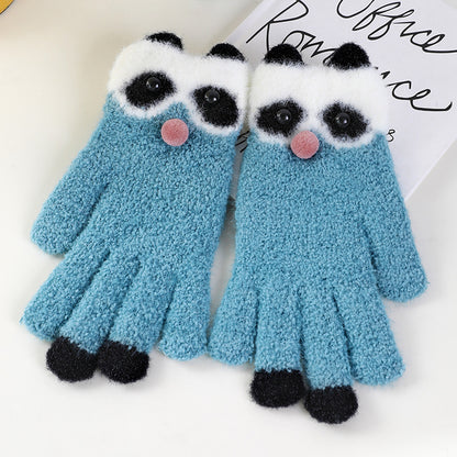 Cute Fleece-lined Thickened Warm Road Bike Gloves