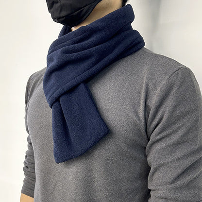 Men's Warm Fashionable Simple Solid Color Polar Scarfs