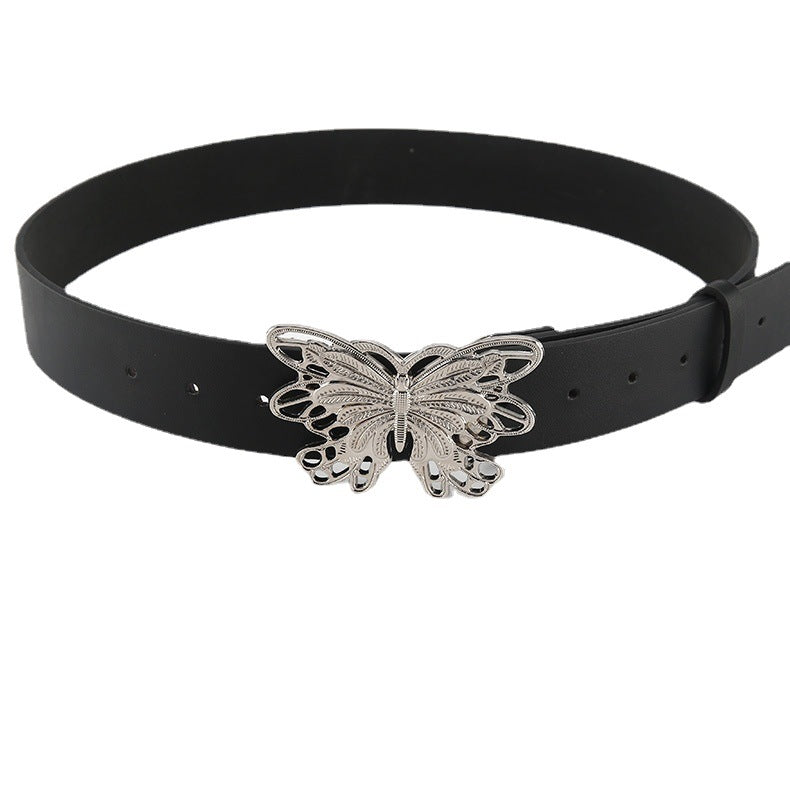 Women's Metal Butterfly Snap Versatile Simple Retro Belts