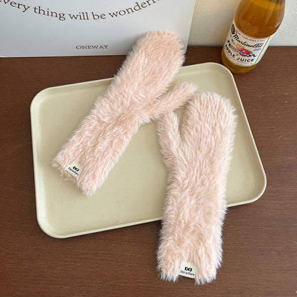 Knitted Warm Korean Style Plush Comfortable Breathable Personality Gloves