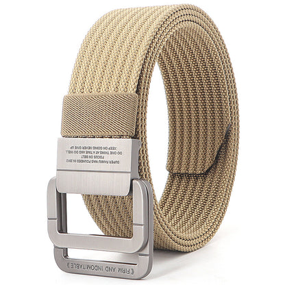 Men's Alloy Double Buckle Korean Weaving Nylon Belts