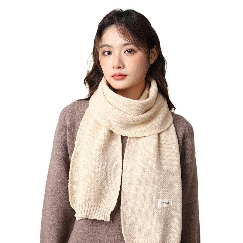 Women's & Men's High Sense Korean Style Warm Knitted Pure Color Scarfs