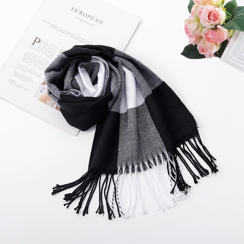 Women's & Men's Style Plaid Winter High-grade Artificial Cashmere Scarfs