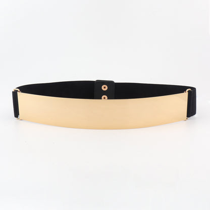 Women's Metal Sequins Elastic Single Exaggerated Waist Belts