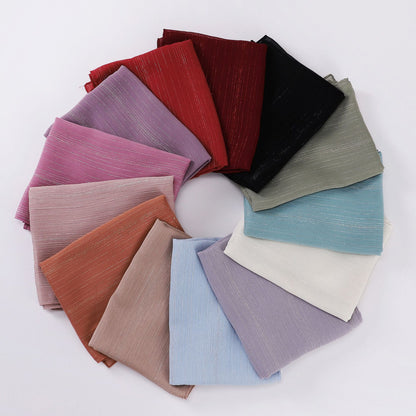 Live Broadcast Chiffon Sier Silk Pleated Long Scarfs