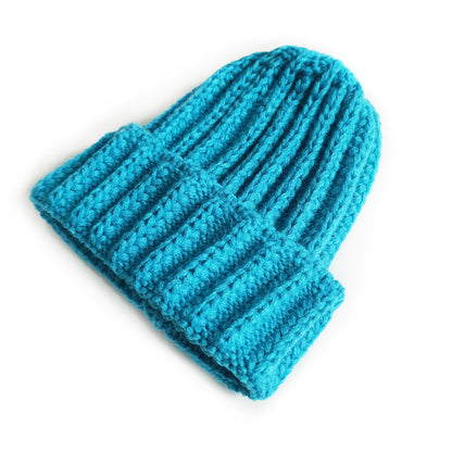 Stripe Knitted Hat Solid Color Woolen Kids' Headwear