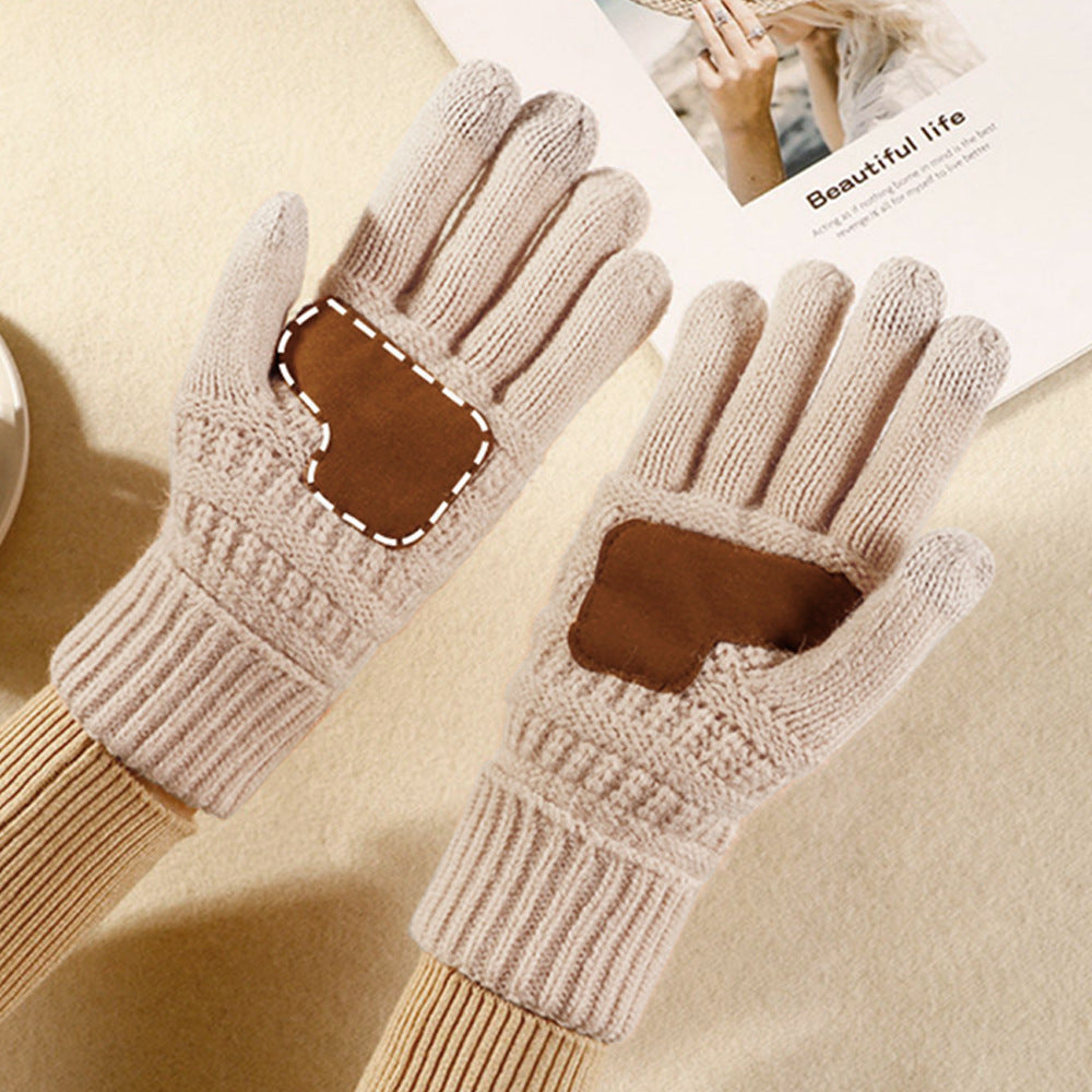 Warm Outdoor Windproof Knitting Wool Cycling Thickened Gloves