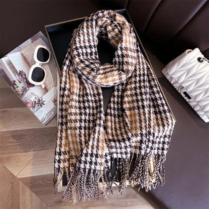 Style Plaid Winter Male Female Thickened Scarfs