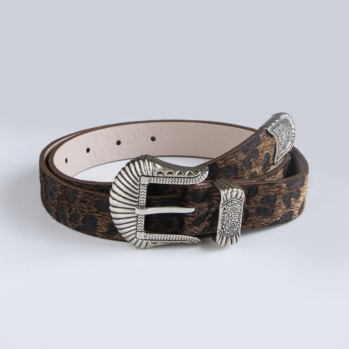 Women's Imitation Horse Fur Leopard Print Fashion Belts