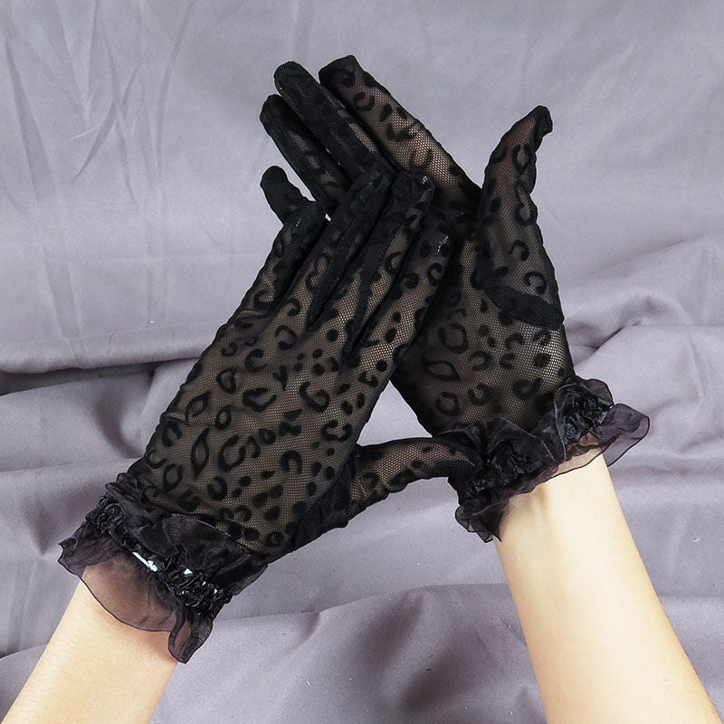 Women's Black Sexy Cutout Elegant Retro Outdoor Tourist Cycling Gloves