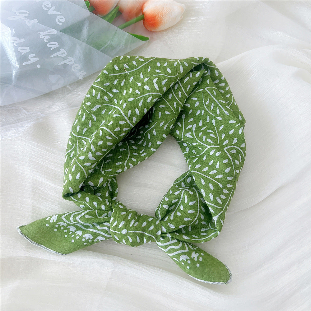 Women's Cashew Cotton Linen Versatile Square Small Scarfs