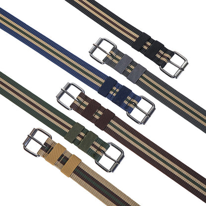 Women's & Men's Canvas Green Decoration Jeans Strap Porous Belts