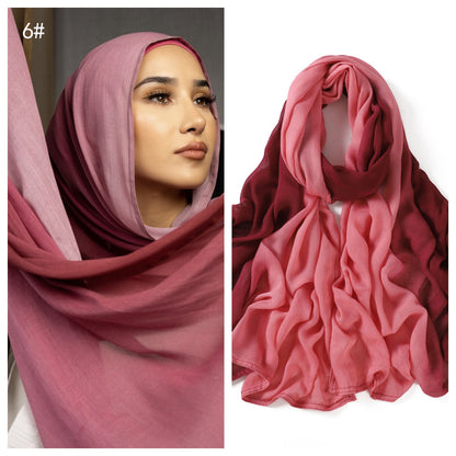 Wide-brimmed Thin Gradient Rayon Breathable Headcloth Scarfs