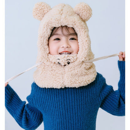 Children's Hat Winter Warm Mask Plush Bonnet Kids' Headwear