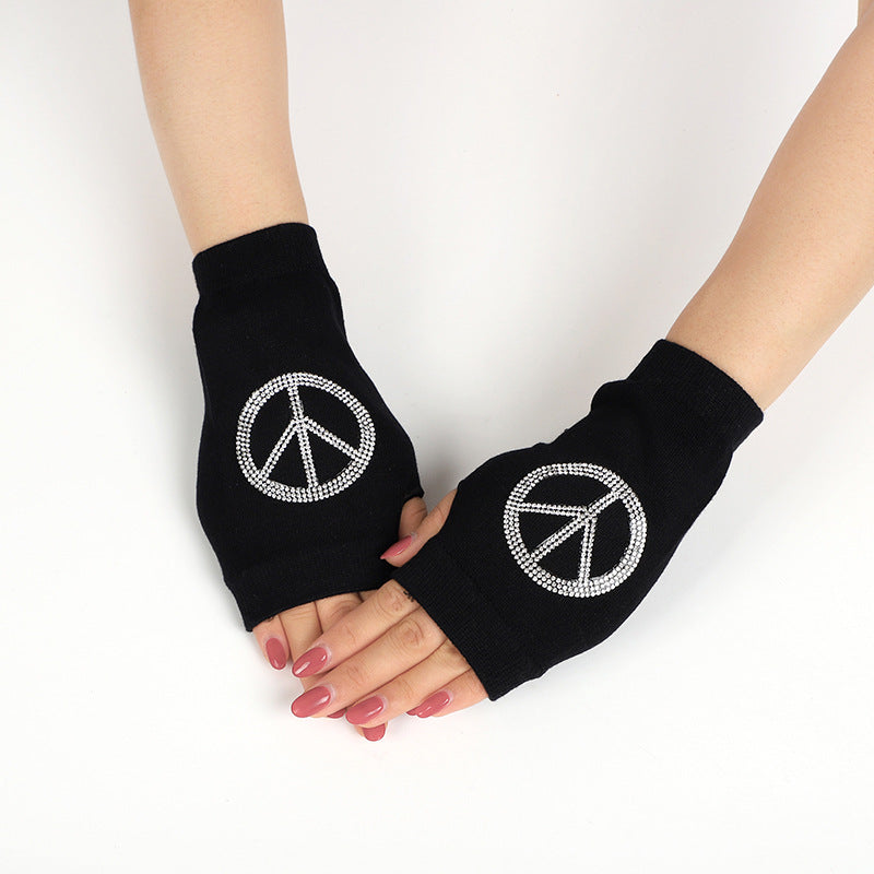 Women's & Men's Dance Open Finger Rivet Knitting Wool Gloves