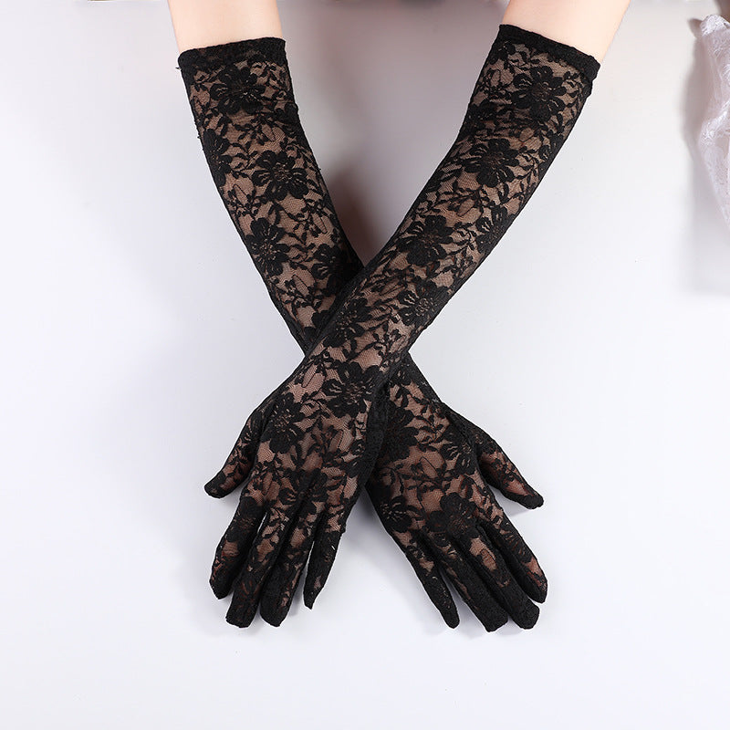 Women's & Children's Fashion Lace Extended Driving Sun Protection Gloves