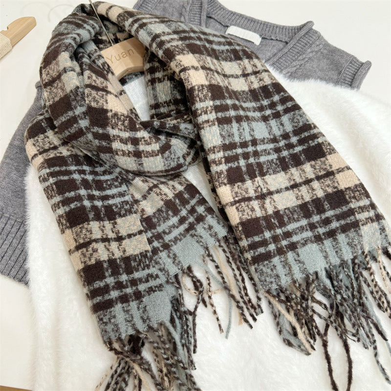 Women's Plaid For Winter Dry Rose Pink With High-grade Scarfs