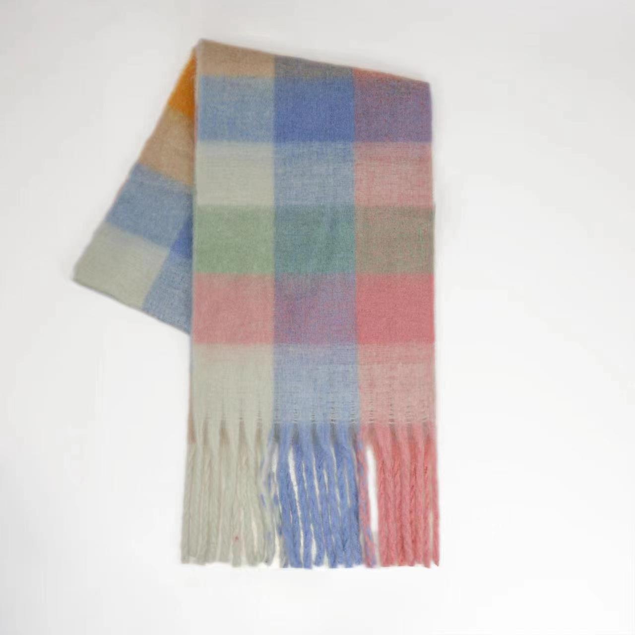 Women's Yu Thick Warm Korean Plaid Shawl Scarfs