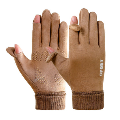 Men's Winter Warm With Veet Riding Windproof Gloves