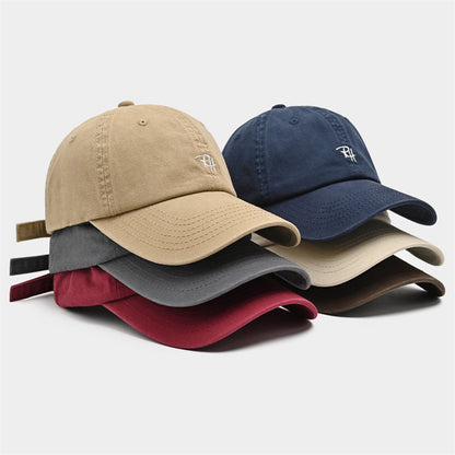 Women's & Men's Khaki Soft Top Baseball Peaked Deep Black Korean Hats & Caps