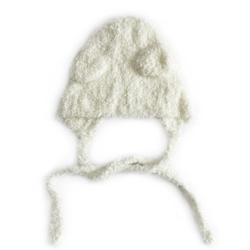 Children's Knitted Hat Cute Furry Boys Thick Warm Kids' Headwear