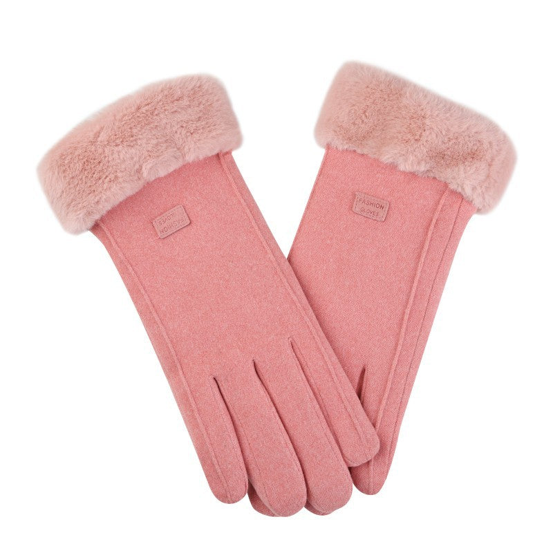 Women's Cycling Touch Screen Heating Fleece-lined Thickened Gloves