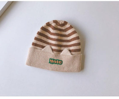 Children's Hat Korean Style Knitted Striped Boyish Kids' Headwear