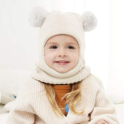 Children's Earflaps Slipover Boys Knitted Wool Hooded Kids' Headwear