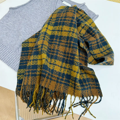 Women's Plaid For Winter Dry Rose Pink With High-grade Scarfs