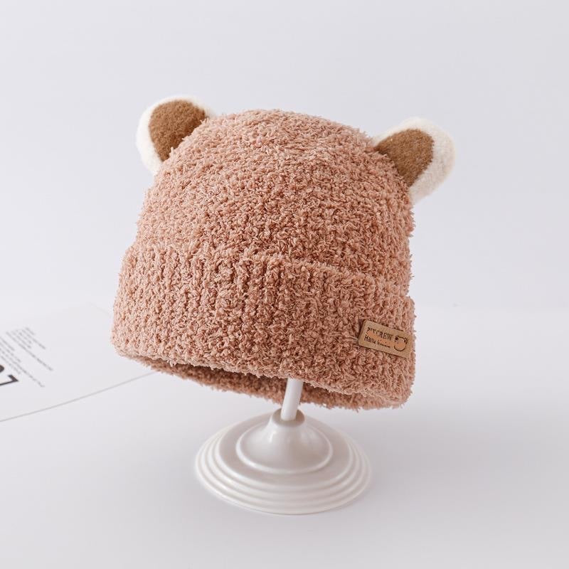 Korean Style Boys Plush Bonnet Knitted Kids' Headwear