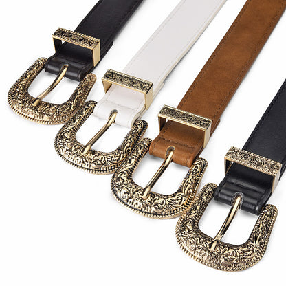 Women's Fashion Pin Buckle Three-piece Retro High Belts